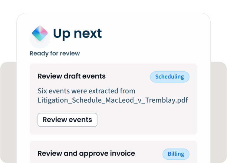 Clio Manage Clio Duo NA Manage AI Smarter scheduling and deadlines